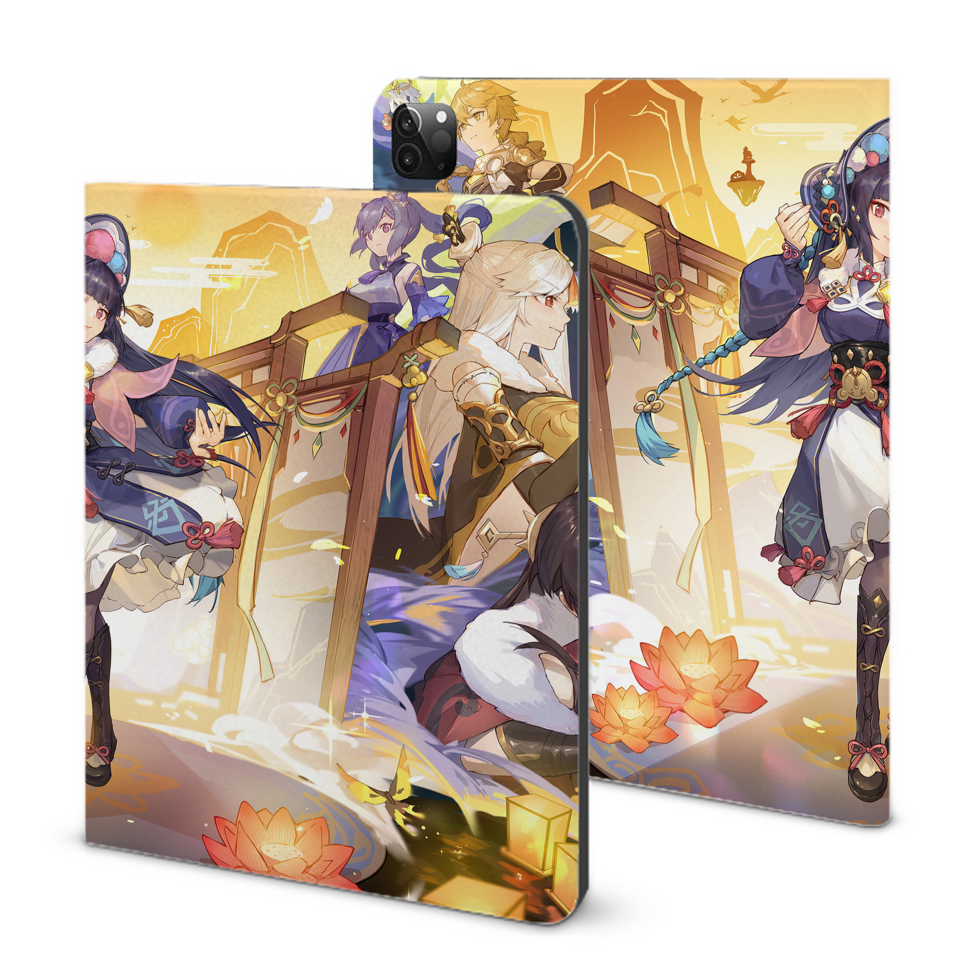 げんし神 genshin IPadケース ペンホルダー付き ブックスタイルデザイン
